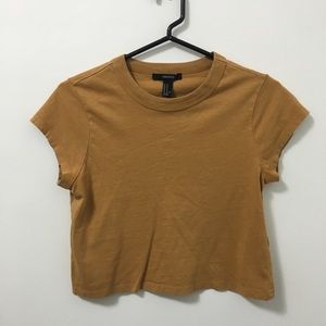 Forever 21 Cropped Mustard Tee